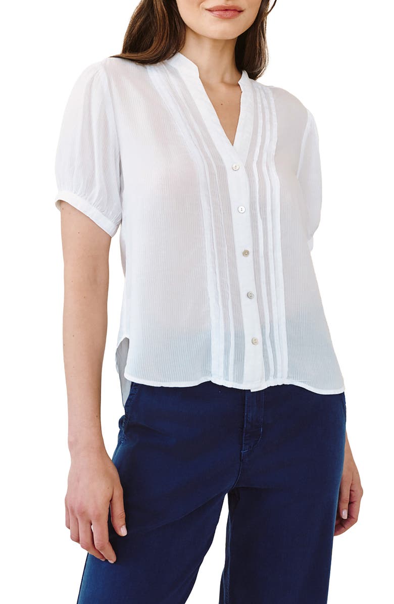 Bella Dahl Short Sleeve Pintuck Shirt, Main, color, White
