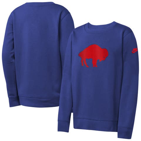 Youth Nike  Royal Buffalo Bills Rewind Essential Pullover Crewneck Sweatshirt