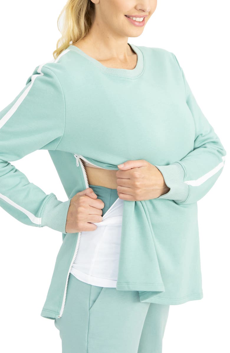 Angel Maternity Maternity/Nursing Tank, Sweatshirt and Joggers Set, Alternate, color, 