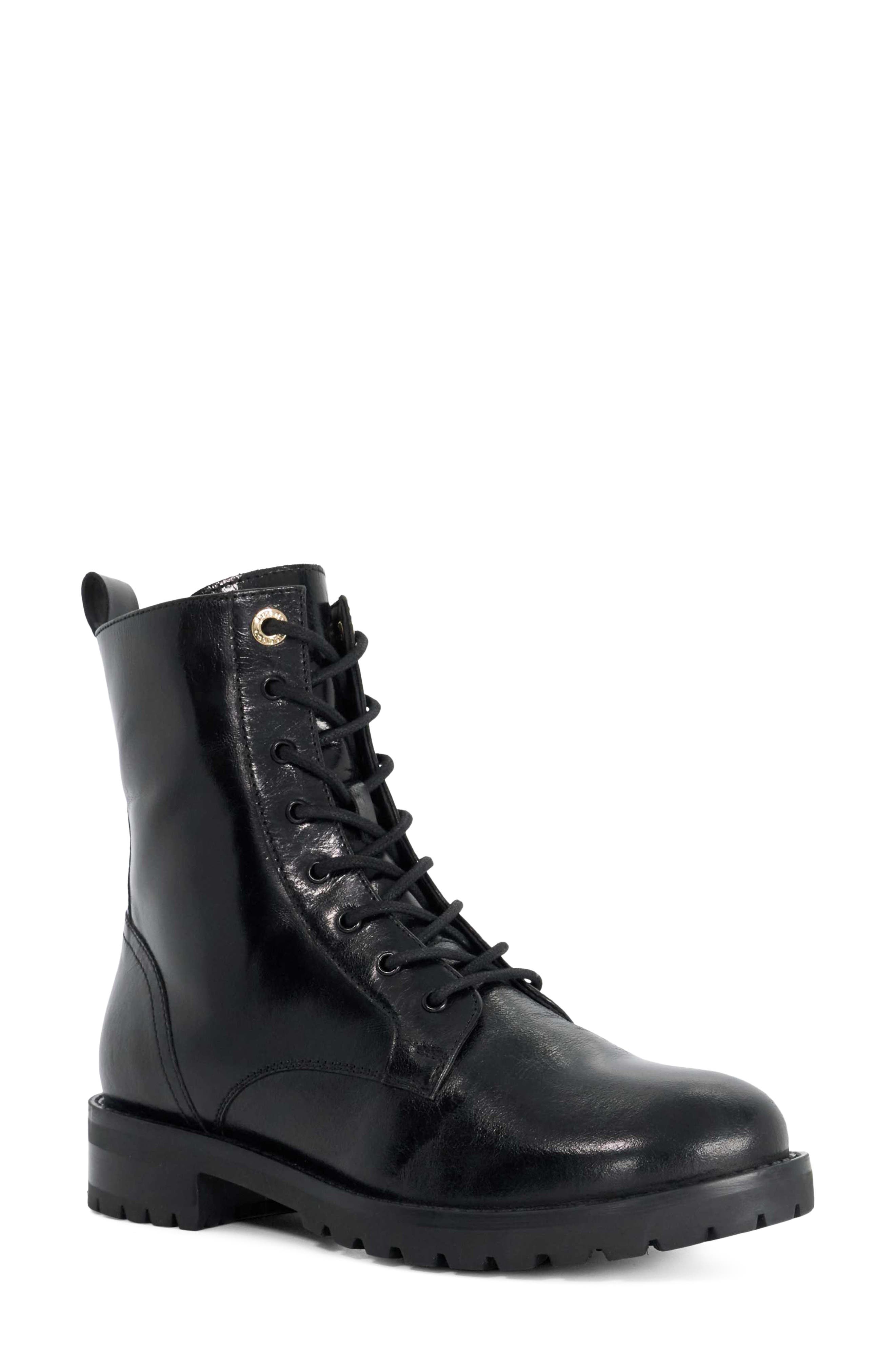Dune London Pressures Leather Combat Boot (Women) | Nordstromrack