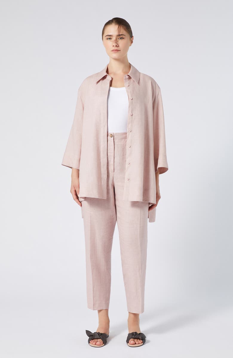 Marina Rinaldi Remo Linen Ankle Pants, Alternate, color, Antique Rose