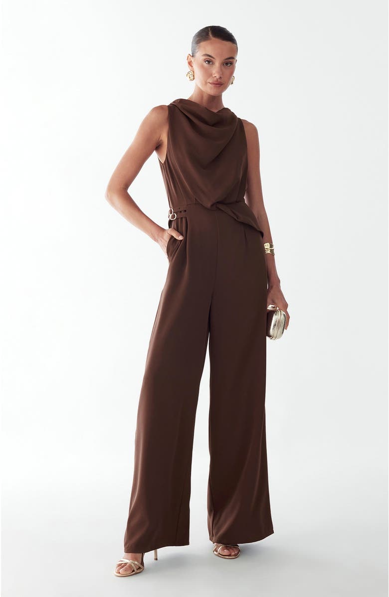BWLDR Dalia Jumpsuit, Alternate, color, Chocolate