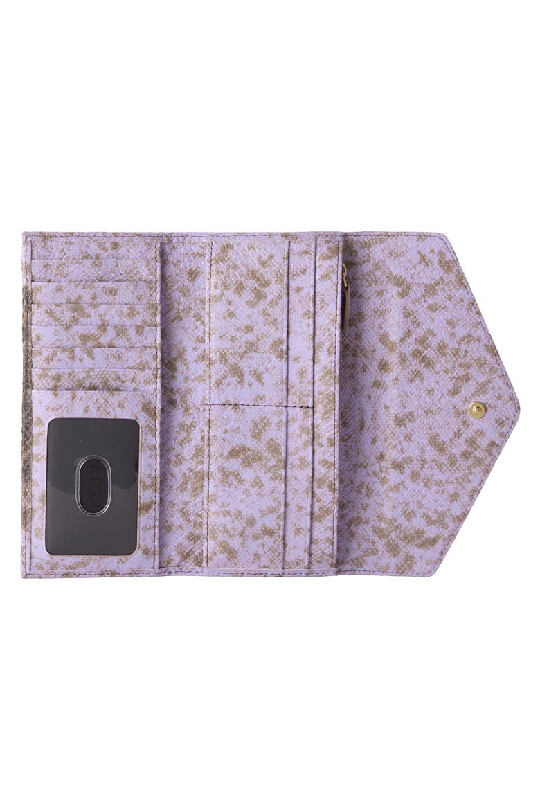 Veronica Croc Embossed Leather Wallet, Alternate, color, SHEER LAVENDER