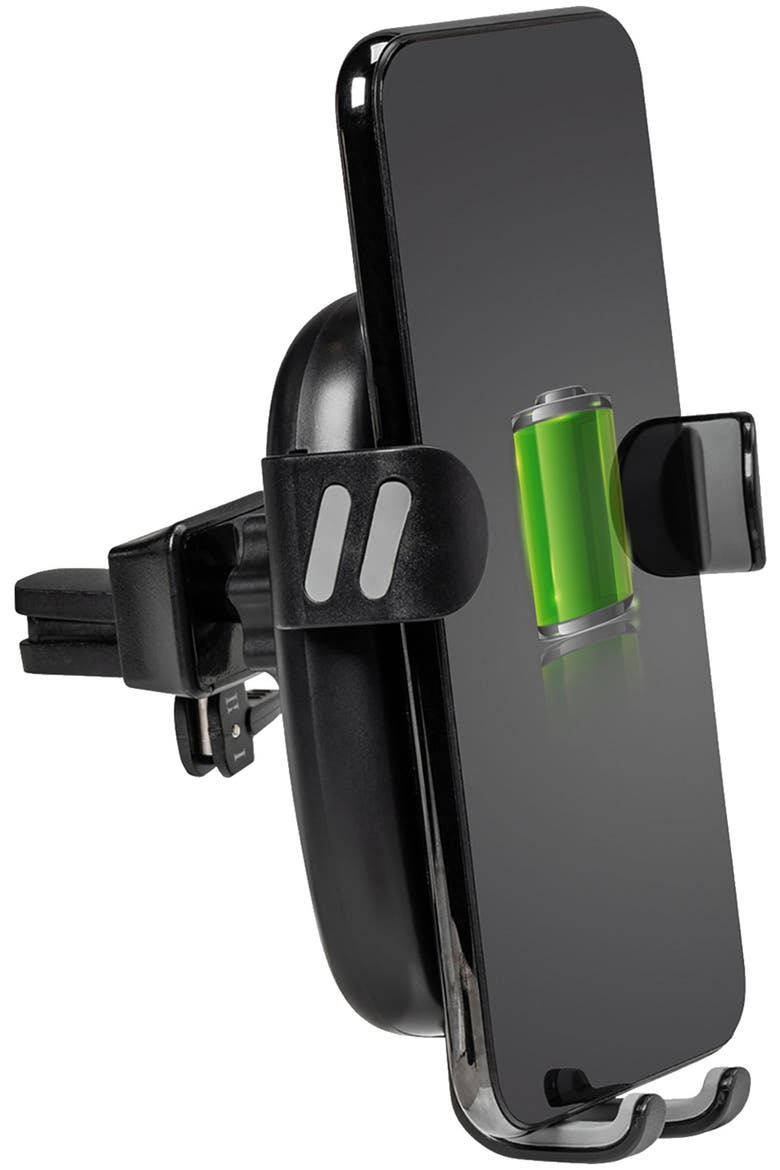 10W ULTRAFAST Wireless Car Charger with Vent Mount and USB-A to USB-C Cable, Main, color, Black