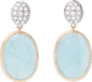 Marco Bicego Siviglia Aquamarine & Pavé Diamond Drop Earrings