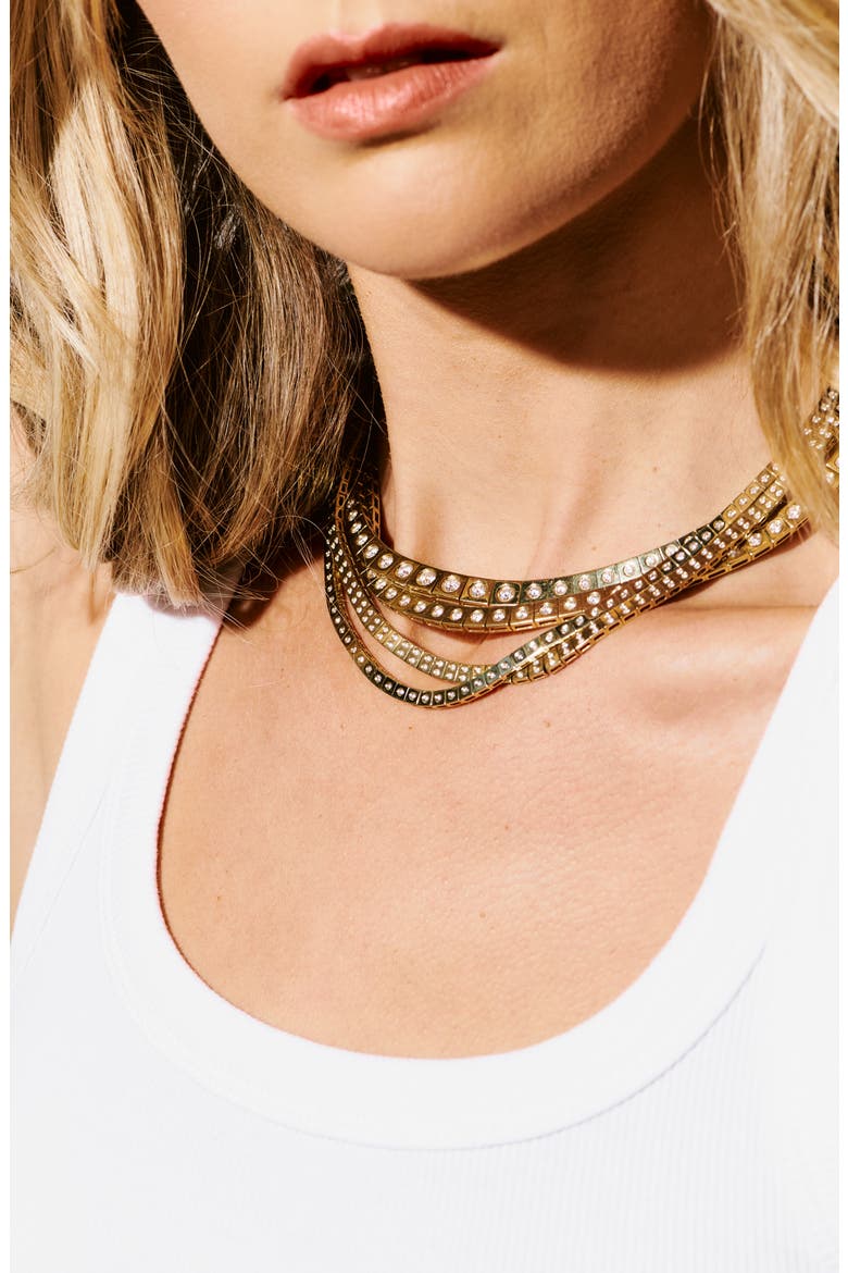 Leggo Mini Diamond Tennis Necklace, Alternate, color, GOLD