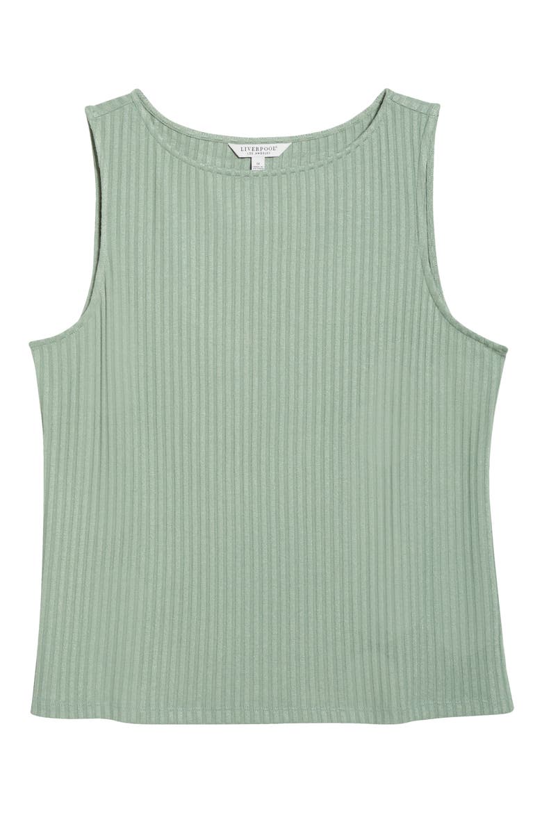 Boat Neck Sleeveless Rib Top, Alternate, color, DUSTY SAGE
