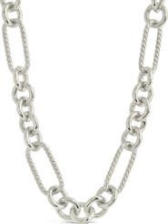 Sterling Forever Fianna Mixed Link Chain Necklace