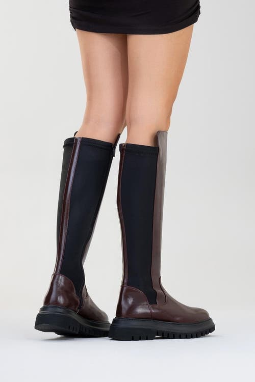 Prologue Shoes Shadow Knee High Boot In Burgundy