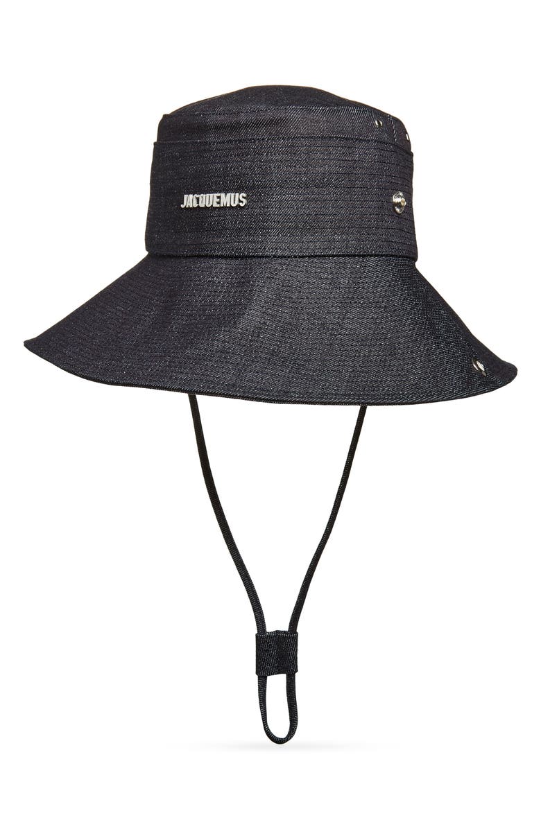 Jacquemus Le Bob de-Nîmes Denim Bucket Hat, Main, color, Navy 380