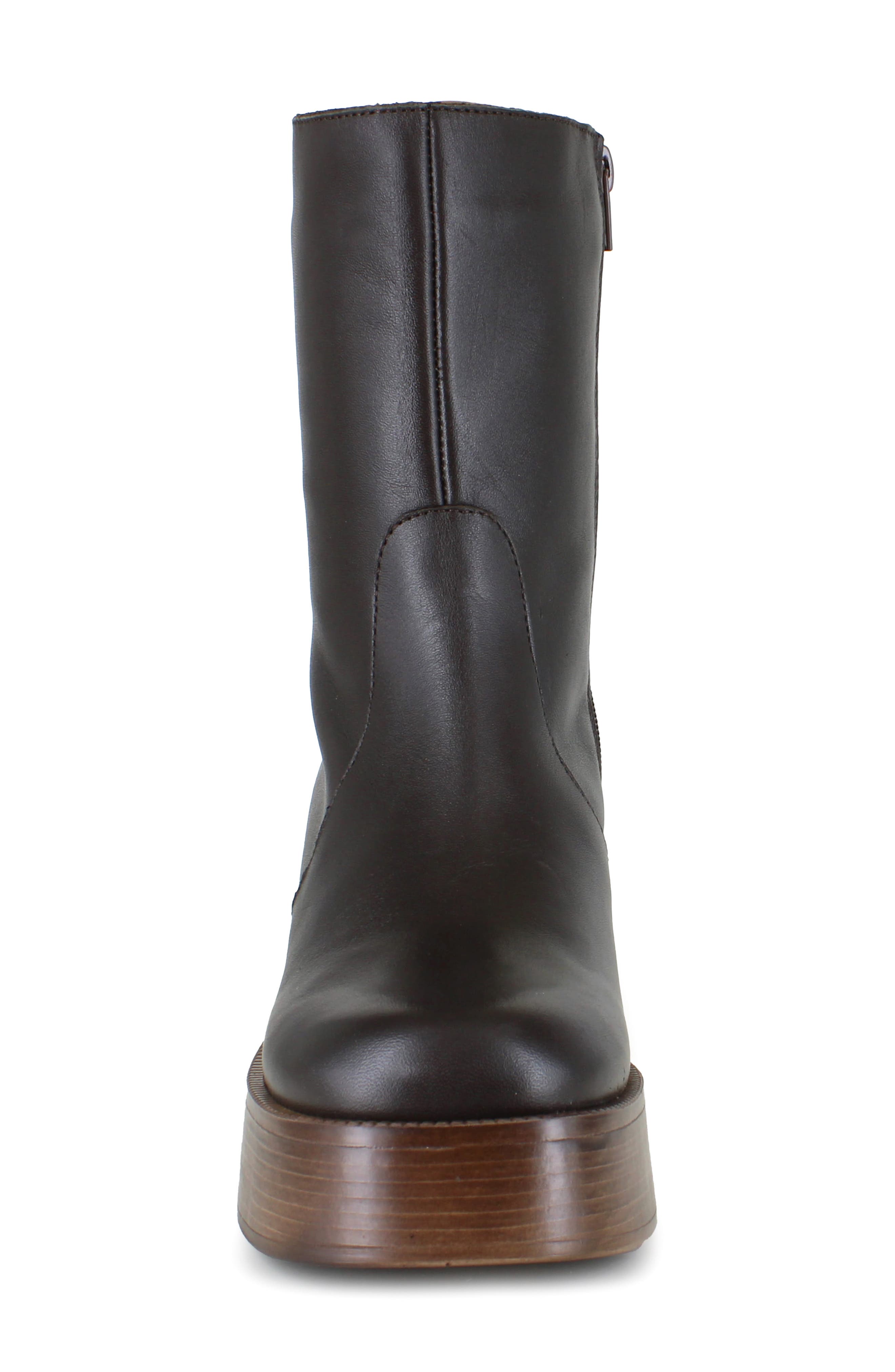 Candie's Birgit Platform Bootie, Alternate, color, Black/ Brown Leather