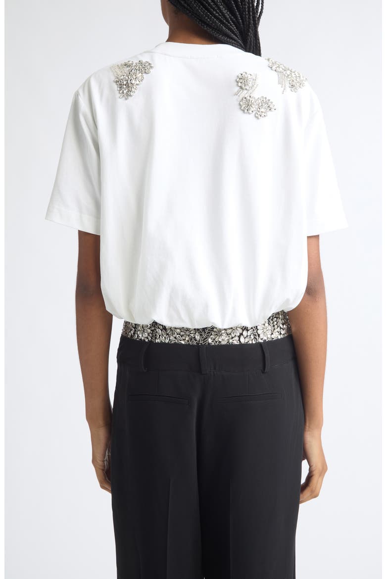 Davini Crystal Ivy Bubble Hem Top, Alternate, color, WHITE