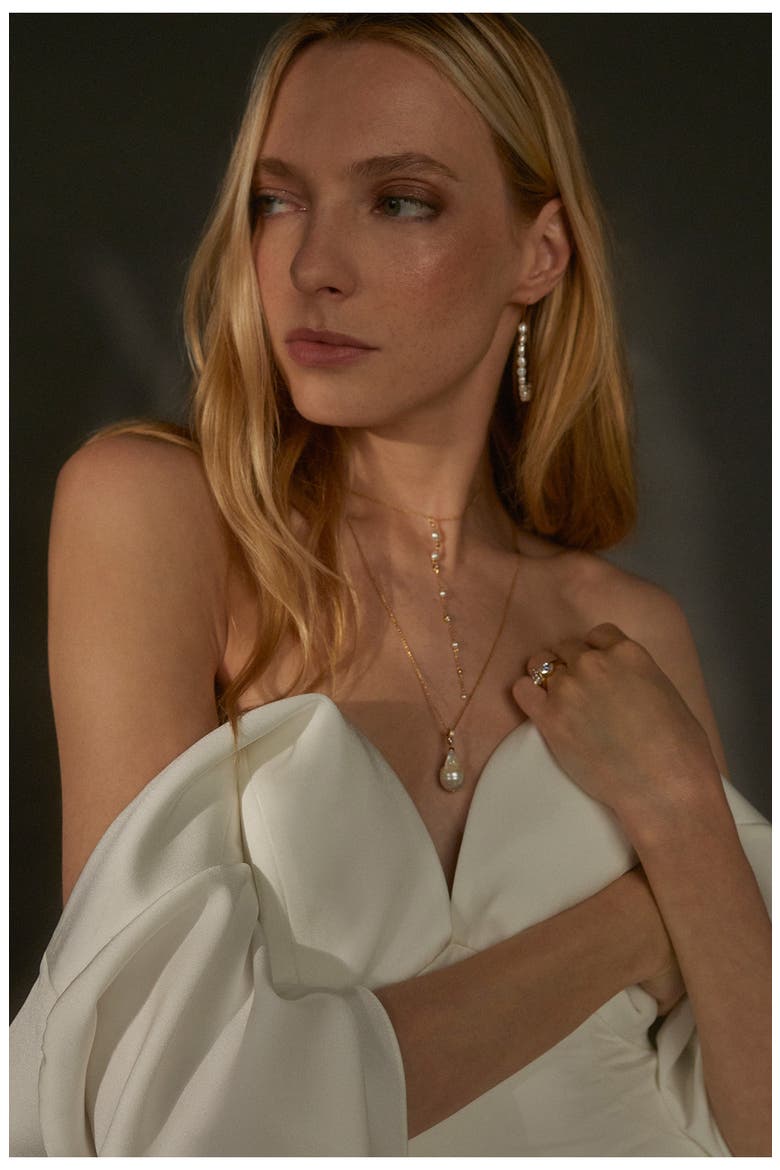 Siren Cultured Pearl Layered Y-Necklace, Alternate, color, GOLD