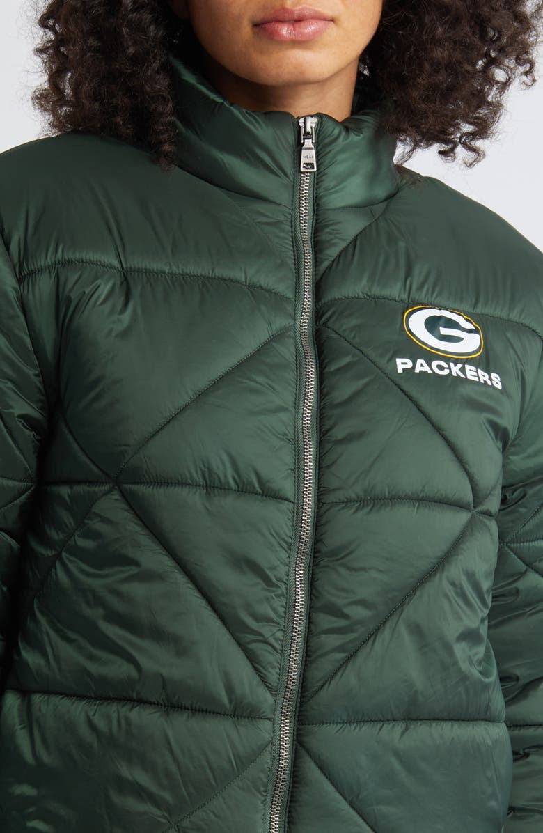WEAR by Erin Andrews Women's WEAR by Erin Andrews  Green Green Bay Packers Cropped Puffer Full-Zip Jacket, Alternate, color, Green