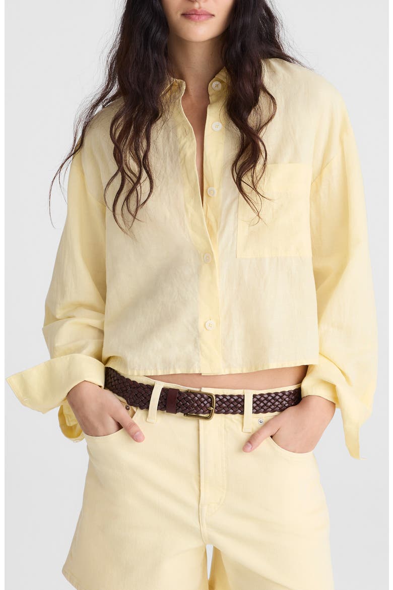 Linen & Cotton Straight Hem Shirt, Main, color, CANDLELIGHT