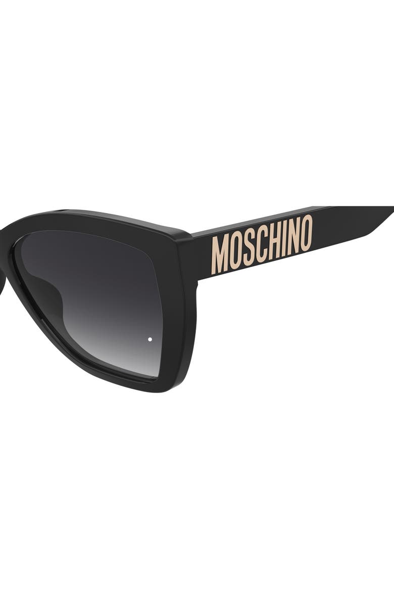 Moschino 55mm Gradient Cat Eye Sunglasses, Alternate, color, Black