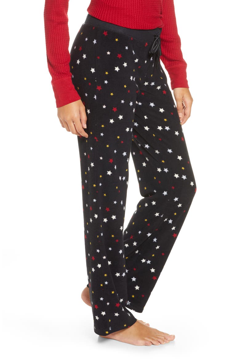 Thermal Fleece Pajama Pants, Alternate, color, BLACK