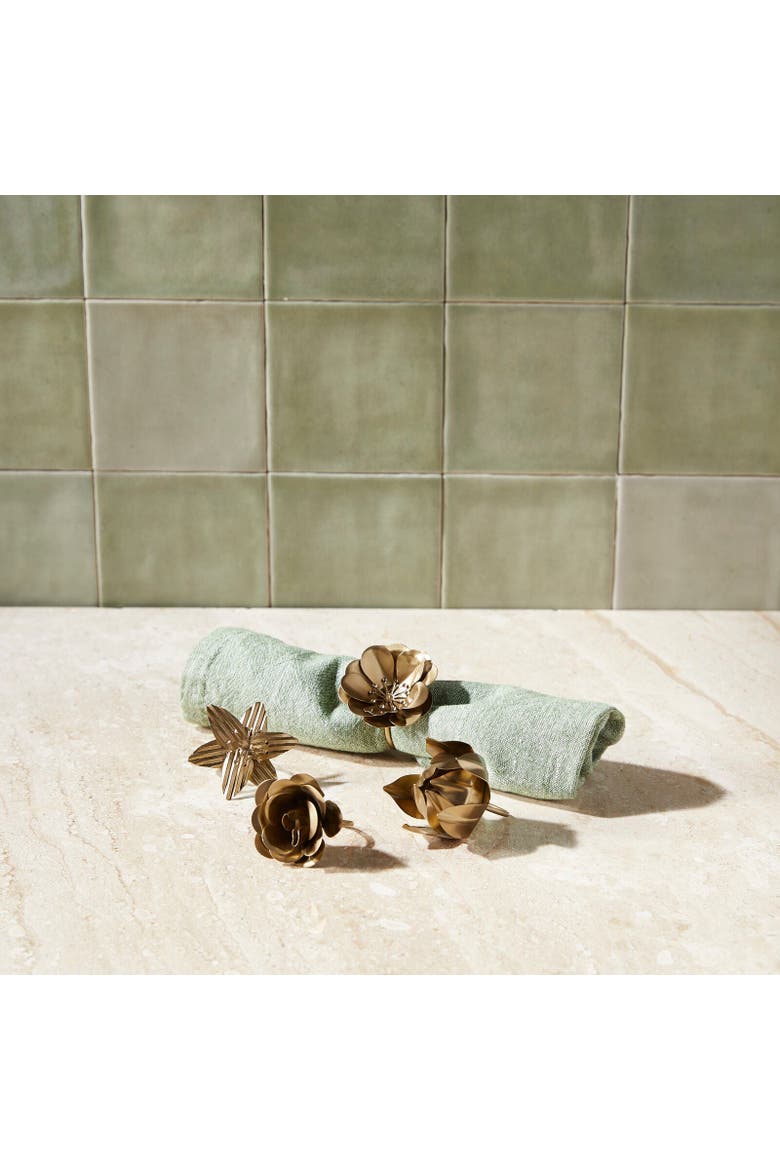 Botanical Napkin Rings - Set of 4, Alternate, color, Beige