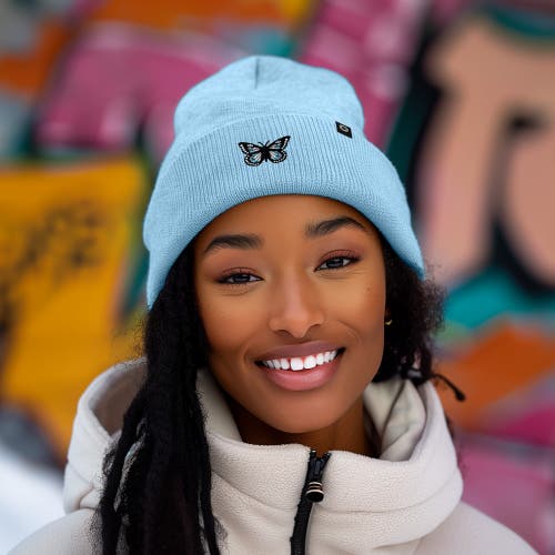 Dalix Butterfly Beanie In Beige