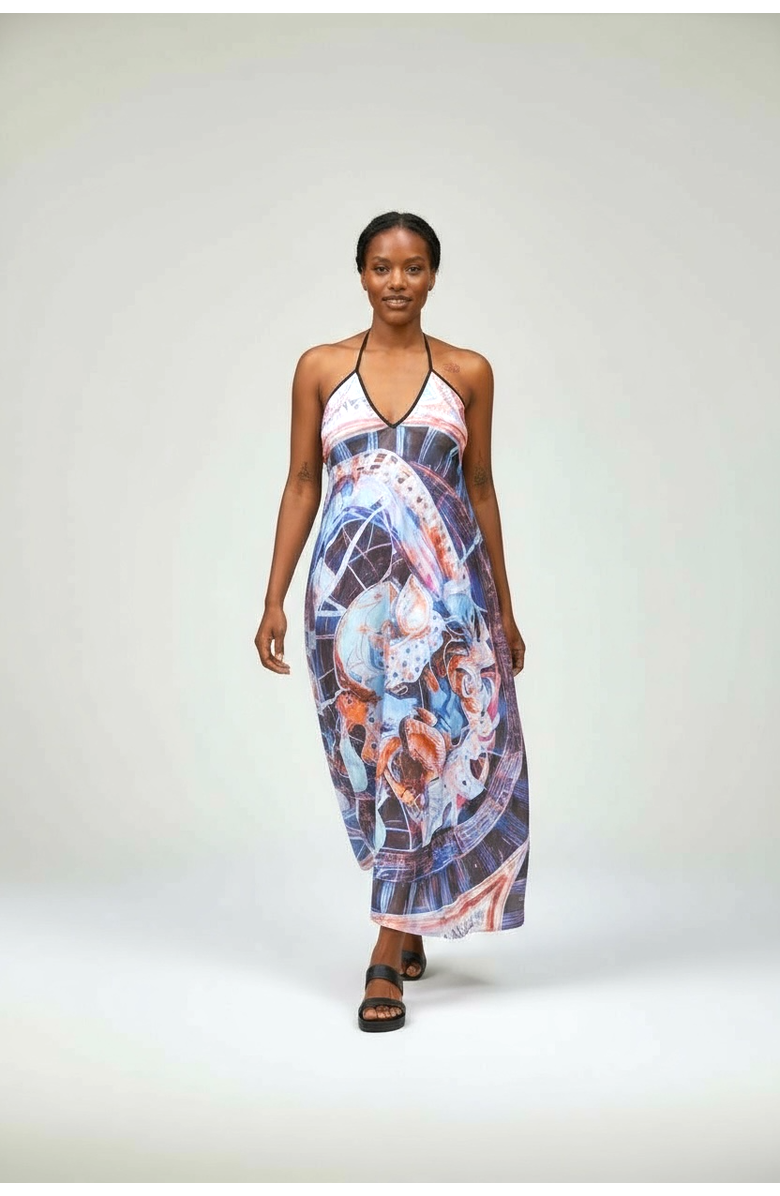 Lunaversoul Ayphyx The Ethereal Halter Dress, Main, color, Multicolor