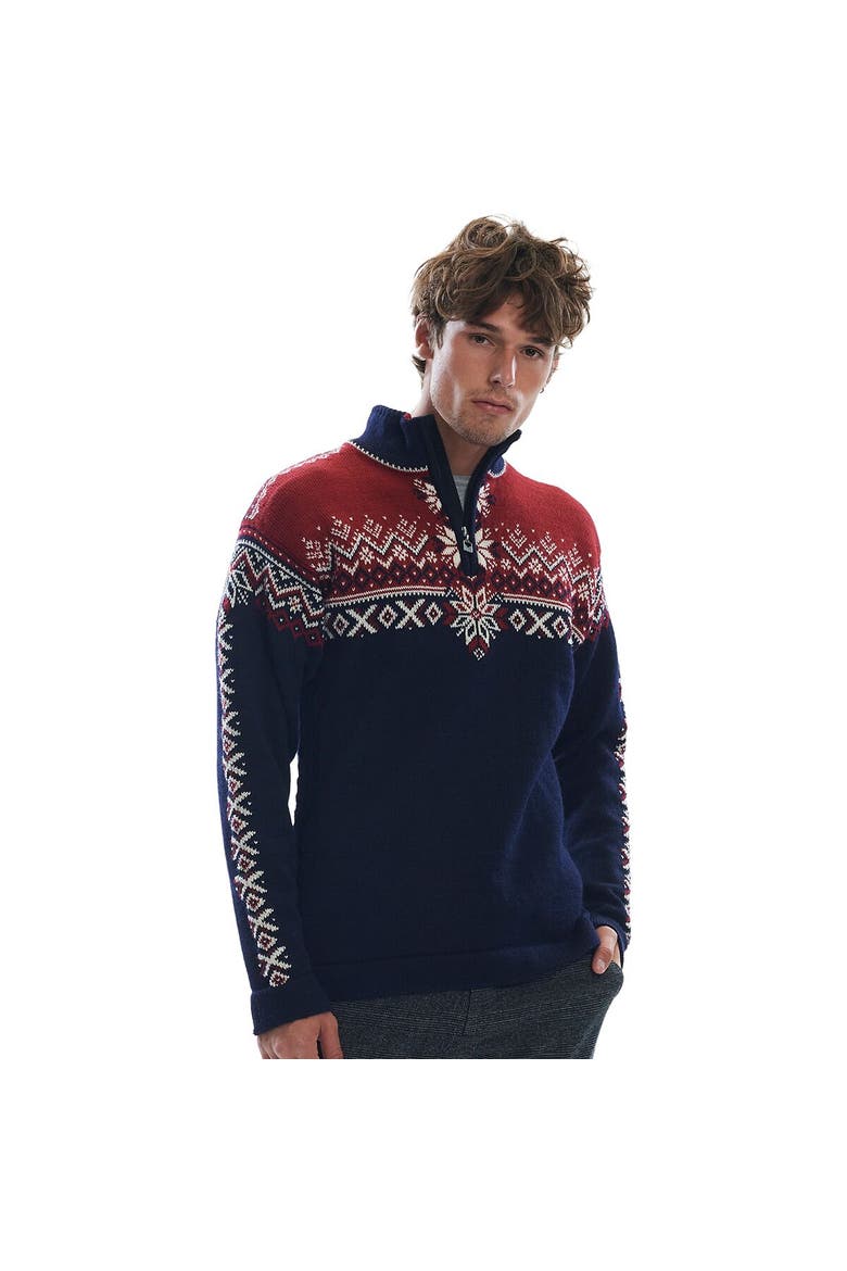 140Th Anniversary Sweater - Men's, Alternate, color, Navy/Red Rose/Off White