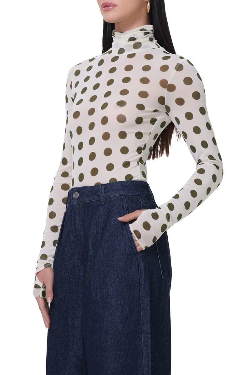 AFRM Zadie Print Mesh Turtleneck Top | Nordstromrack