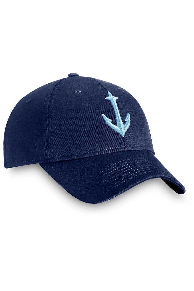 Men's Fanatics Branded Deep Sea Blue Seattle Kraken Core Secondary Logo Adjustable Hat, Alternate, color, Navy
