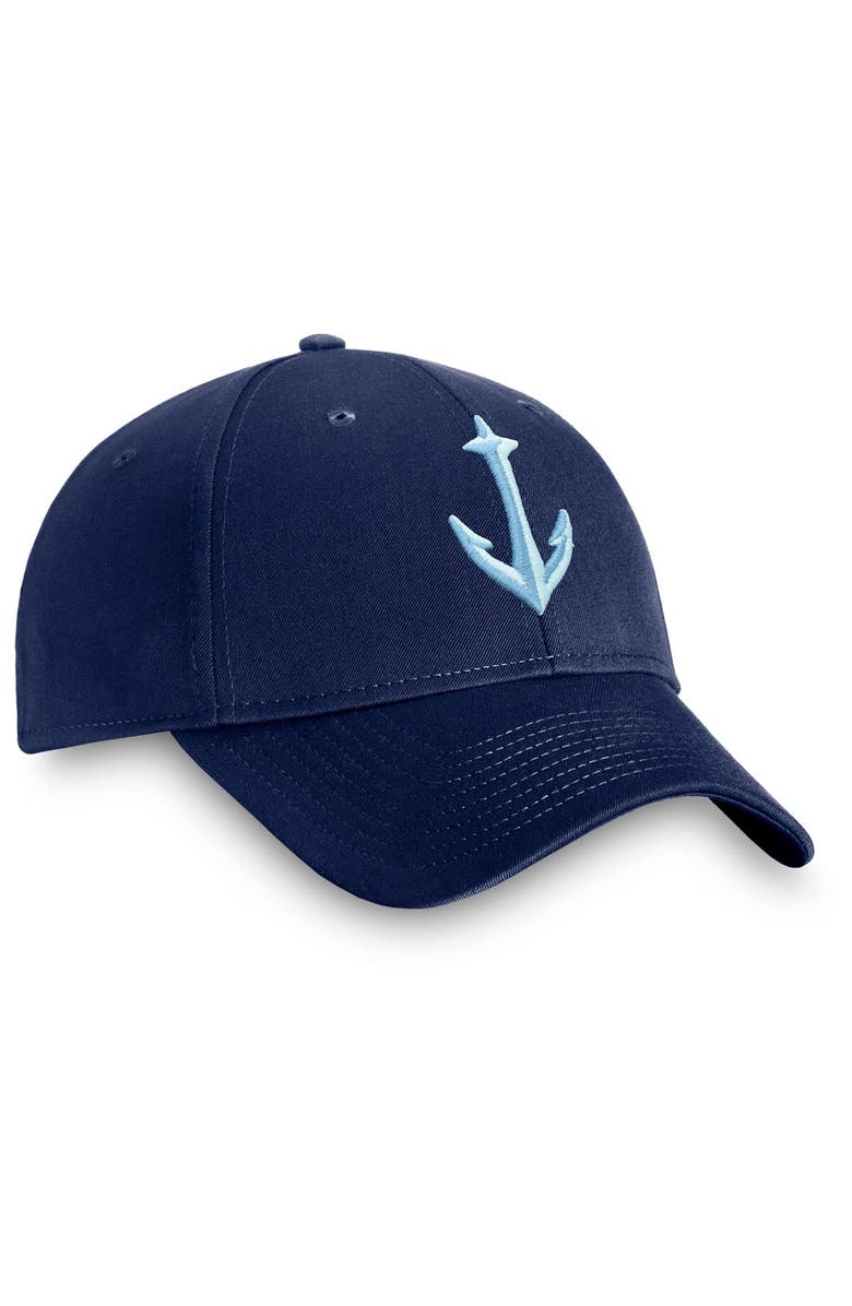 FANATICS Men's Fanatics Branded Deep Sea Blue Seattle Kraken Core Secondary Logo Adjustable Hat, Alternate, color, Navy