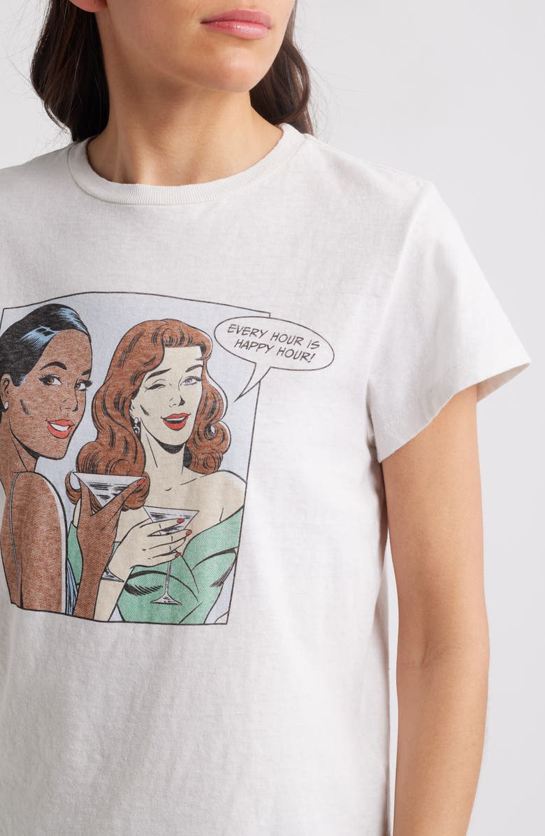 Re/Done Classic Happy Hour Graphic T-Shirt, Alternate, color, Vintage White