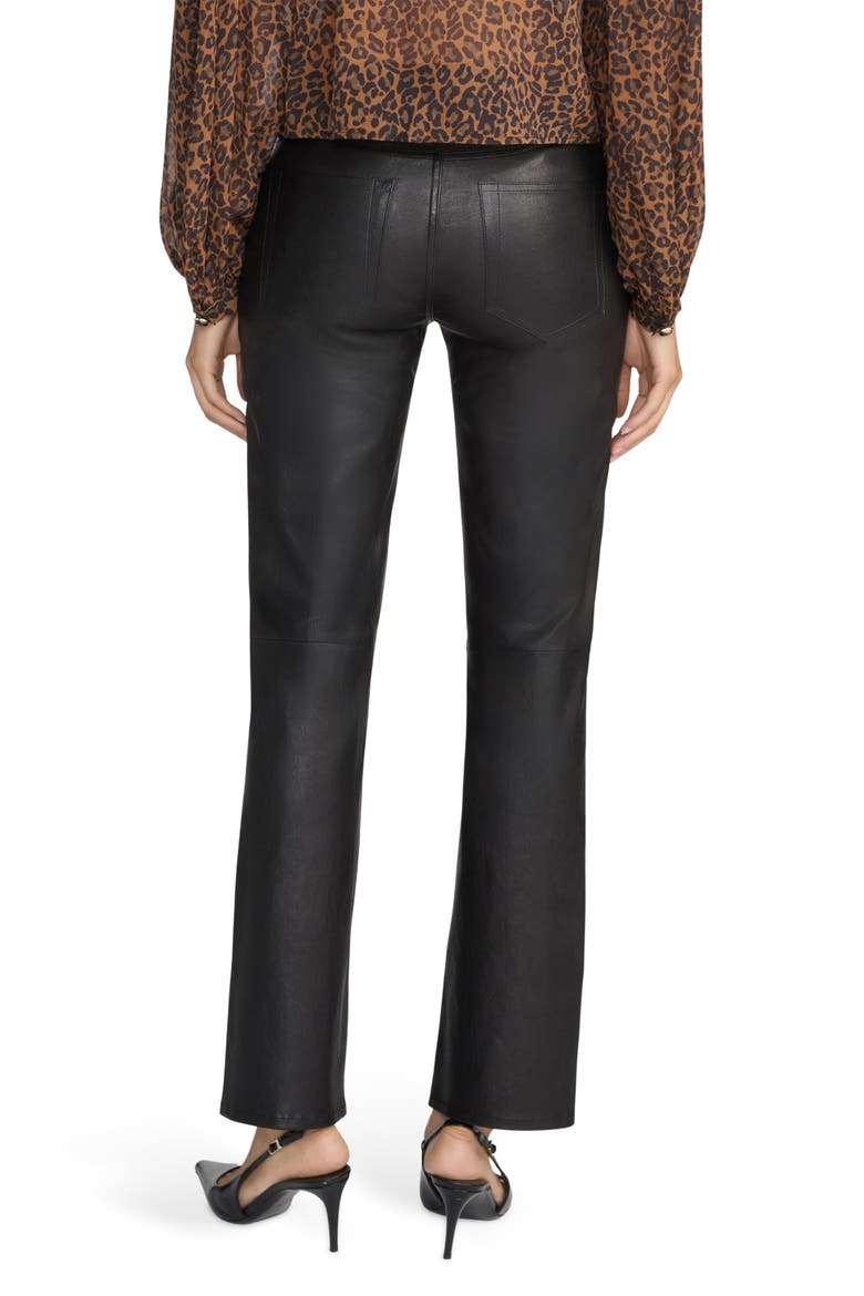 The Cigarette Leather Straight Leg Pants, Alternate, color, BLACK