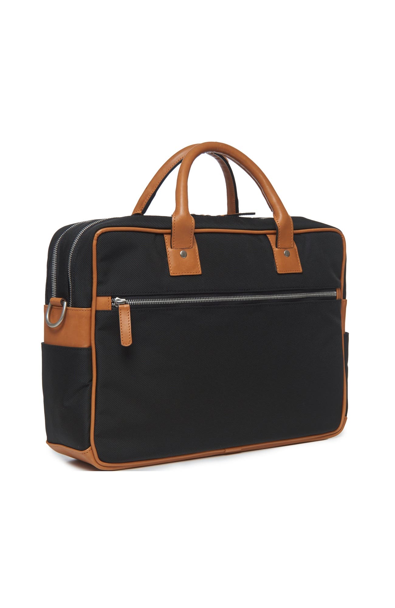 Redford Ballistic and Leather Briefcase, Alternate, color, Black