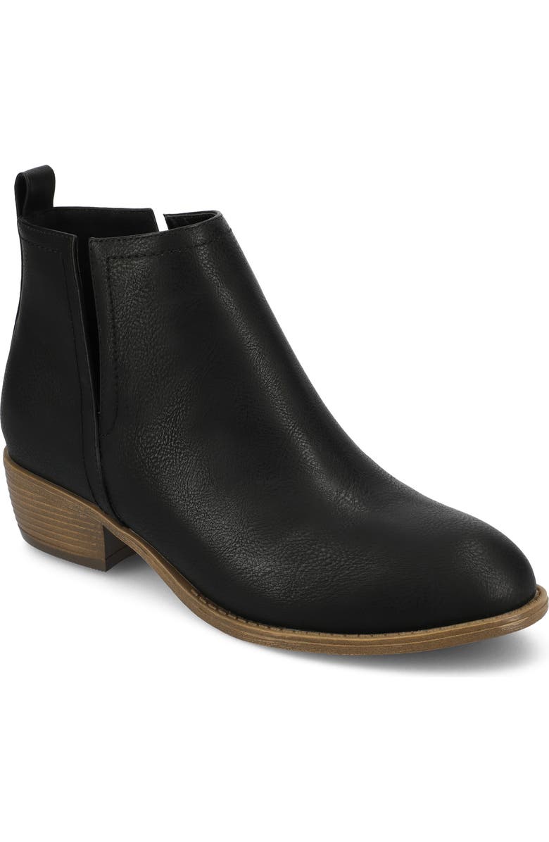 Journee Collection JOURNEE Rimi Split Side Bootie, Main, color, Black Smooth