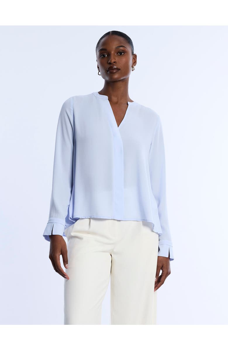 BCBGMAXAZRIA Pleated Back Blouse, Main, color, Cloud