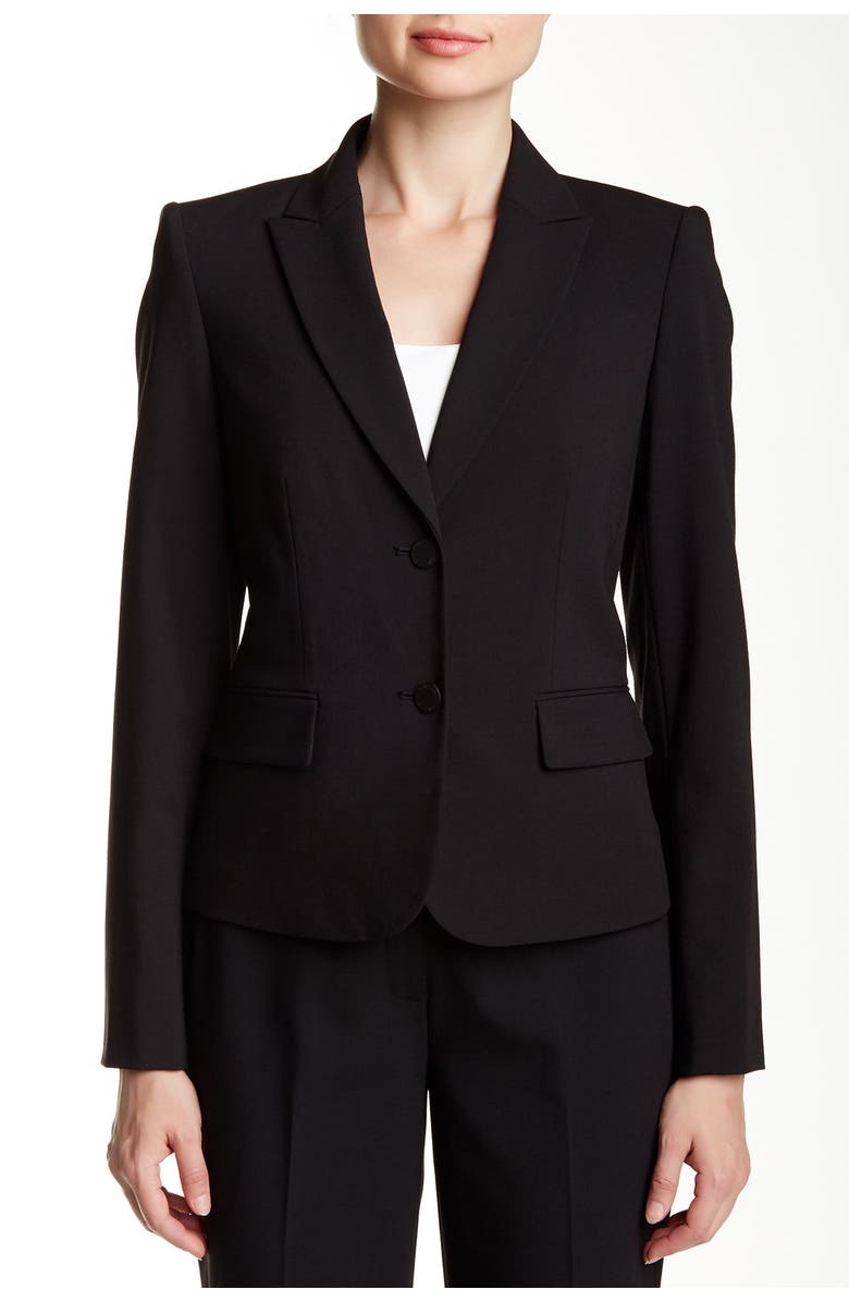 Calvin Klein Two Button Short Jacket, Alternate, color, Black