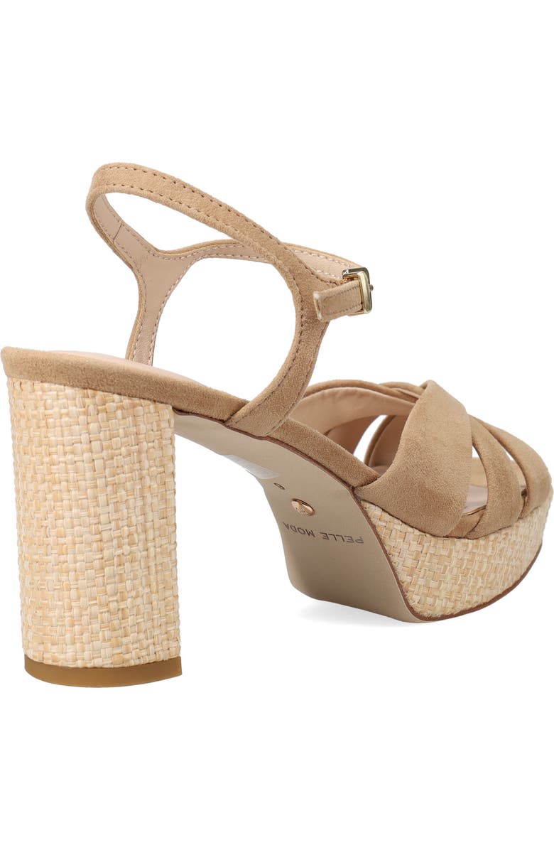 Pelle Moda Petina Ankle Strap Platform Sandal, Alternate, color, Fawn