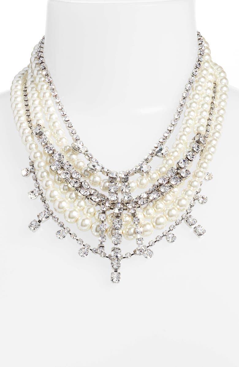 CRISTABELLE Crystal & Imitation Pearl Multistrand Necklace, Alternate, color, 