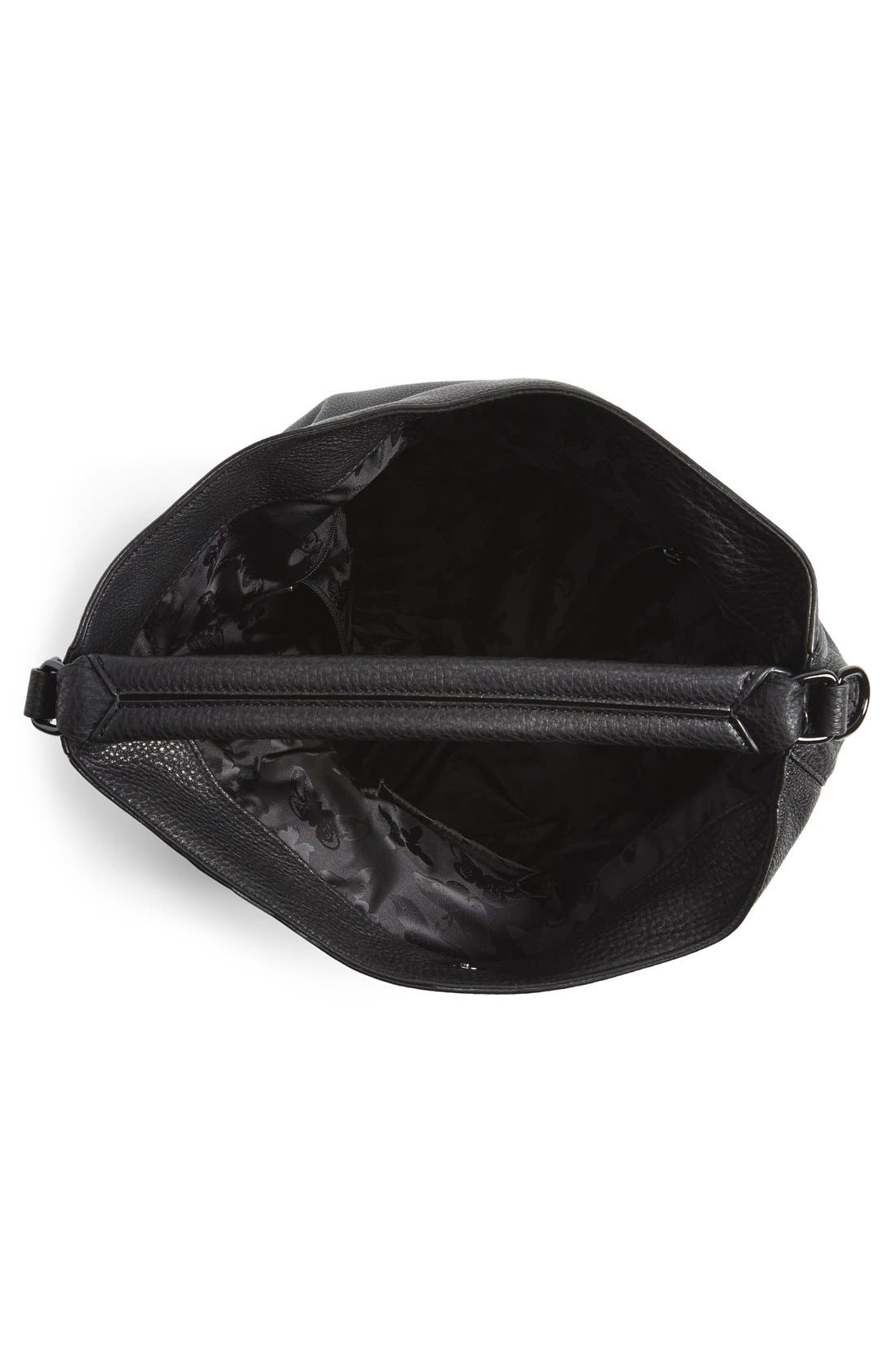 'Moto' Hobo Bag, Alternate, color, BLACK/ BLACK