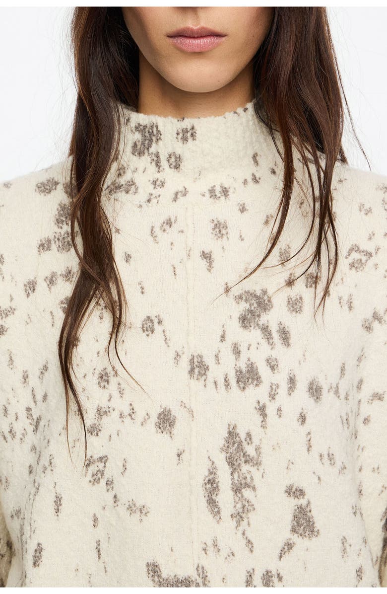 Bimba y Lola Boxy High Neck Sweater, Alternate, color, Lynx Ivory