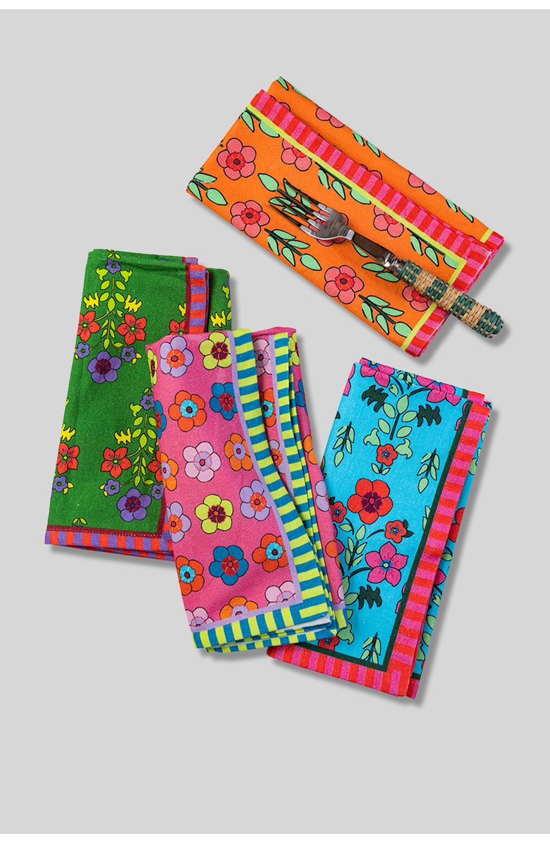 Furbish Spring Floral Napkins Mixed Set of 4, Alternate, color,