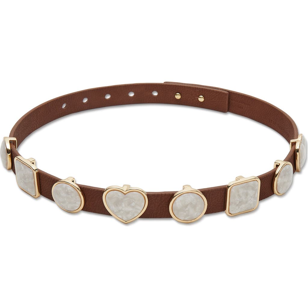Lele Sadoughi Pearl Station Belt In Brown