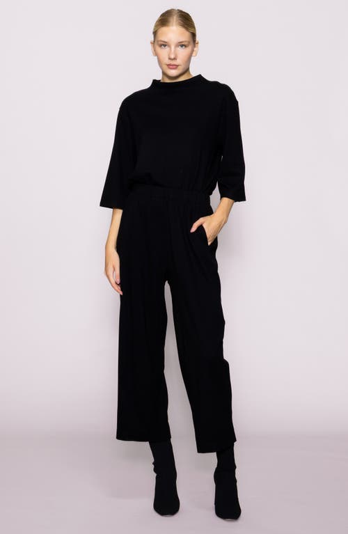 Melloday Brushed Crop Pants In Black