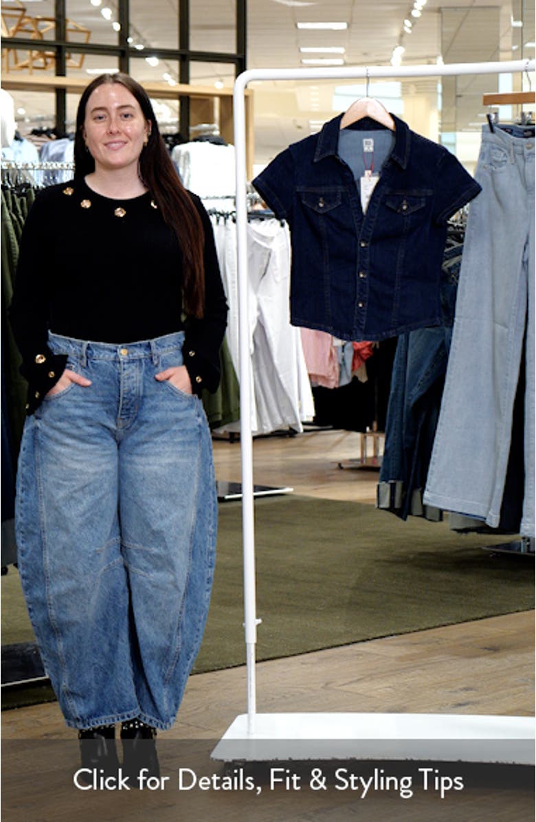 Short Sleeve Denim Button-Up Shirt, sales video thumbnail