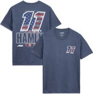 Classic Ink Men's Classic Ink Heather Navy Denny Hamlin #11 Patriotic Number Tri-Blend T-Shirt