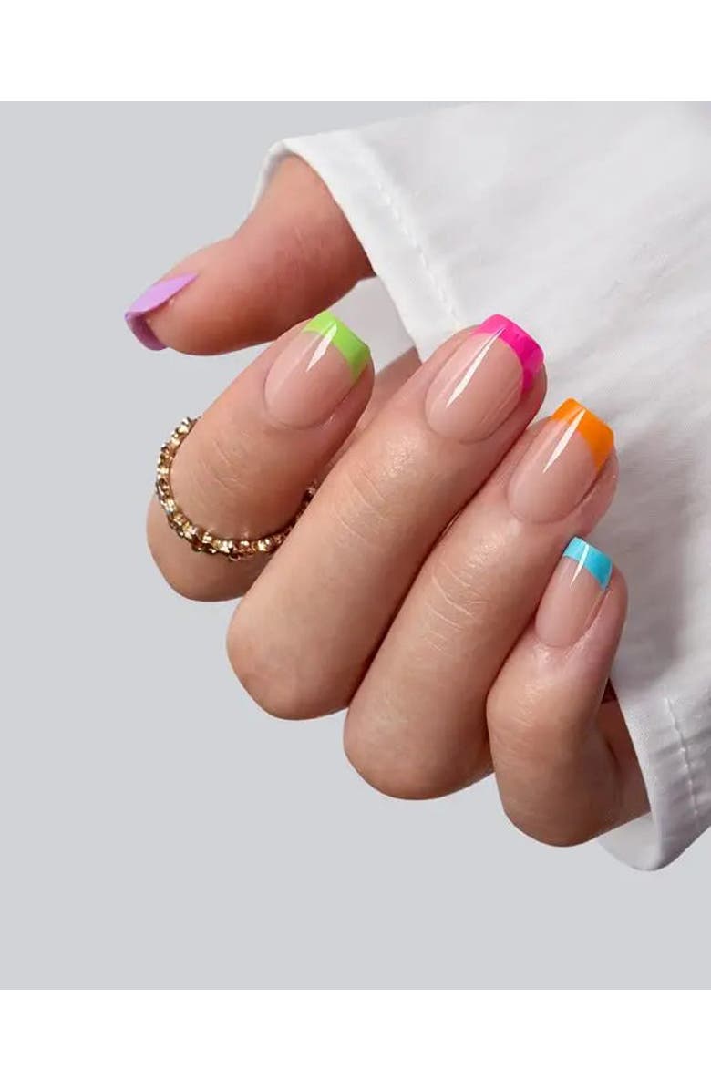 Btartboxnails Soft Gel Nail Tips XCOATTIPS<sup>®</sup> French - Glitter Base Collection, Alternate, color, Extra Short Square