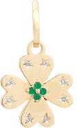 Adina Reyter Emerald & Diamond Clover Charm Pendant