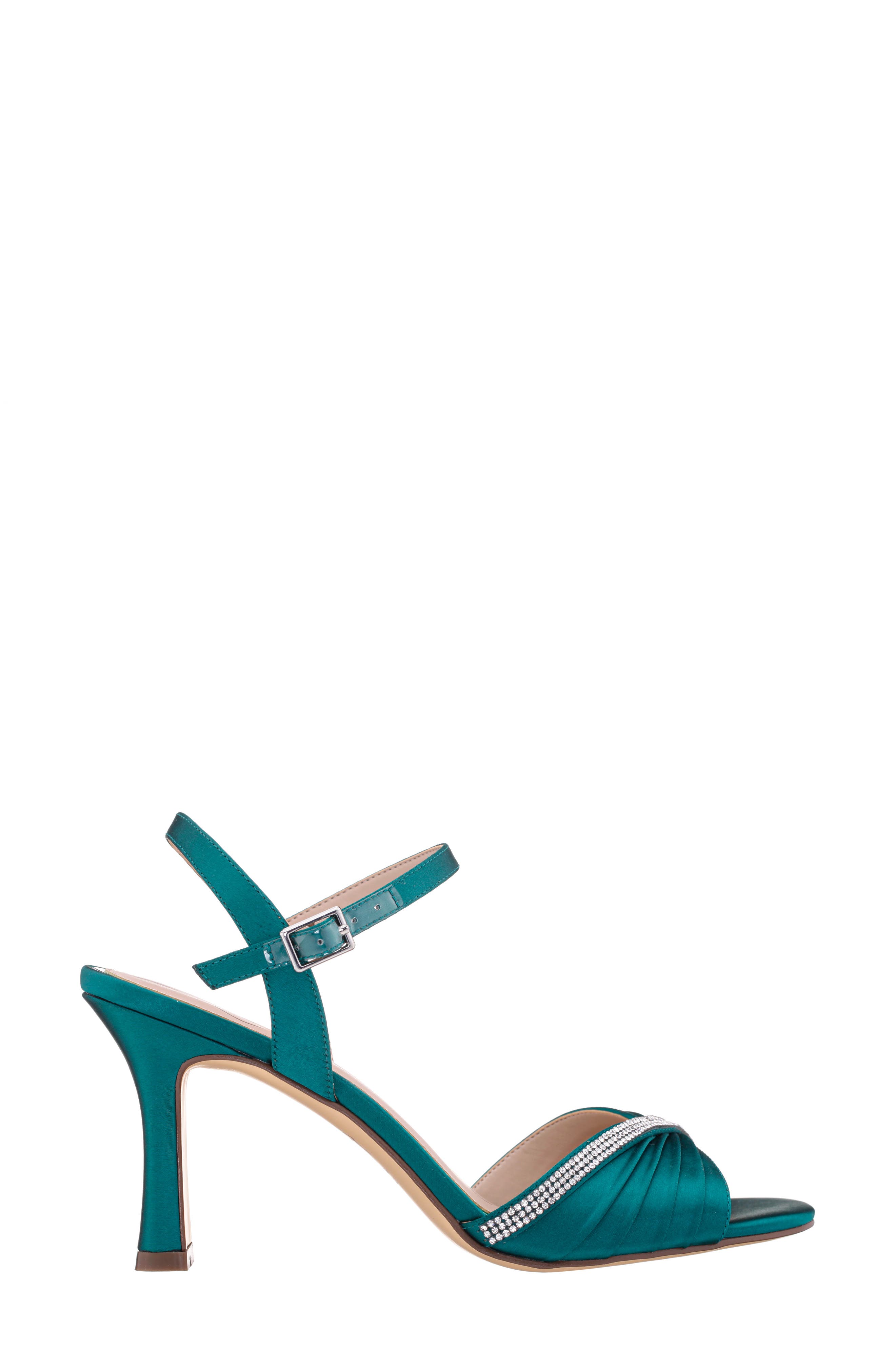 Nina Agnes Satin Sandal, Alternate, color, Spruce