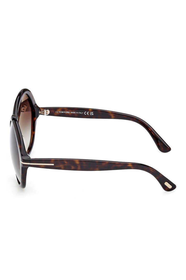 Annabelle 60mm Gradient Round Sunglasses, Alternate, color, SHINY HAVANA ECO / GRAD SMOKE