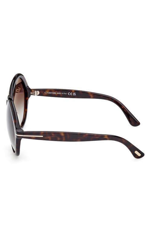 Tom Ford Annabelle 60mm Gradient Round Sunglasses In Brown