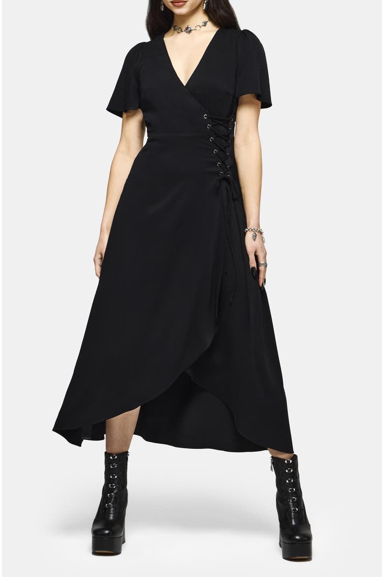Sableine Wrap Midaxi Dress, Alternate, color, Black