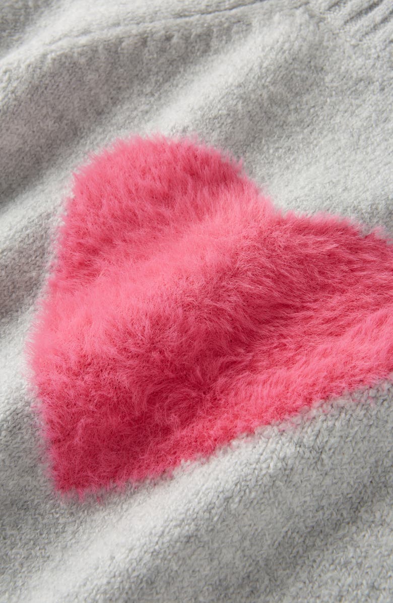 Tucker + Tate Kids' Fuzzy Icon Tunic Sweater, Alternate, color, Grey Light Heather Fuzzy Heart